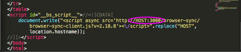 Browser Sync Host Number in Code