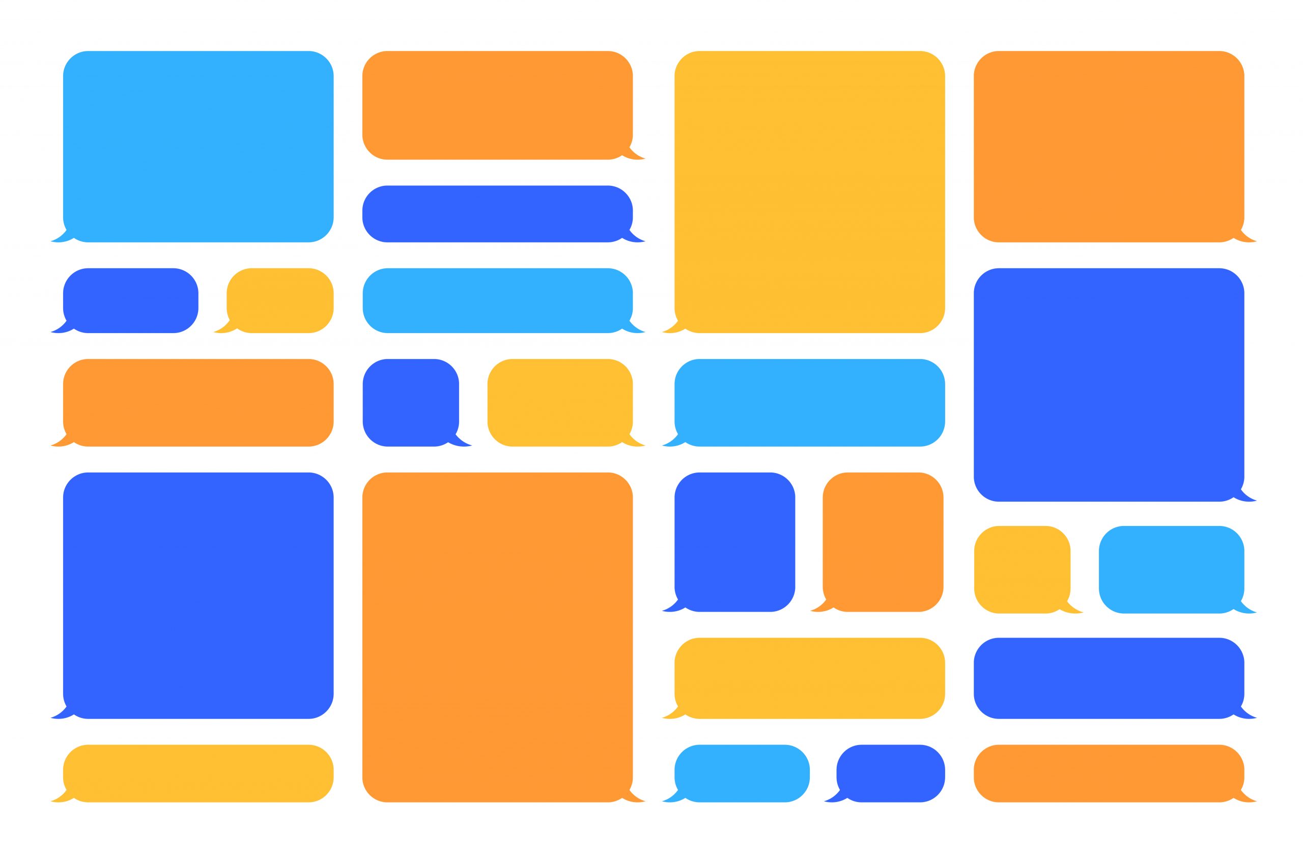 Colorful speech bubbles set | CSS Reset